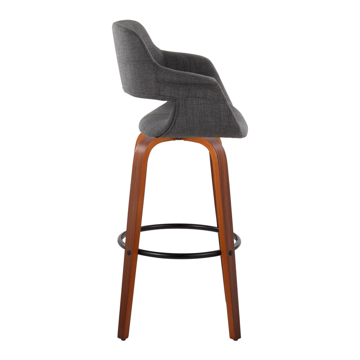 Vintage Flair - 30" Fixed-Height Barstool (Set of 2) - Dark Gray And Walnut