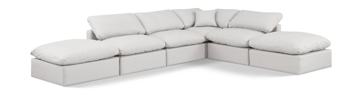 Indulge - Faux Leather 6 Piece Modular Armless Sectional