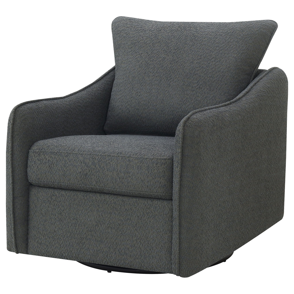 Nikko - Upholstered Swivel Chair - Charcoal