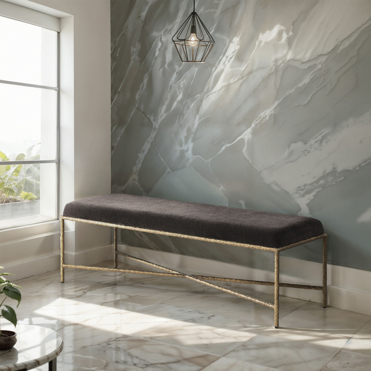 Valley - Bench With Gold Frame