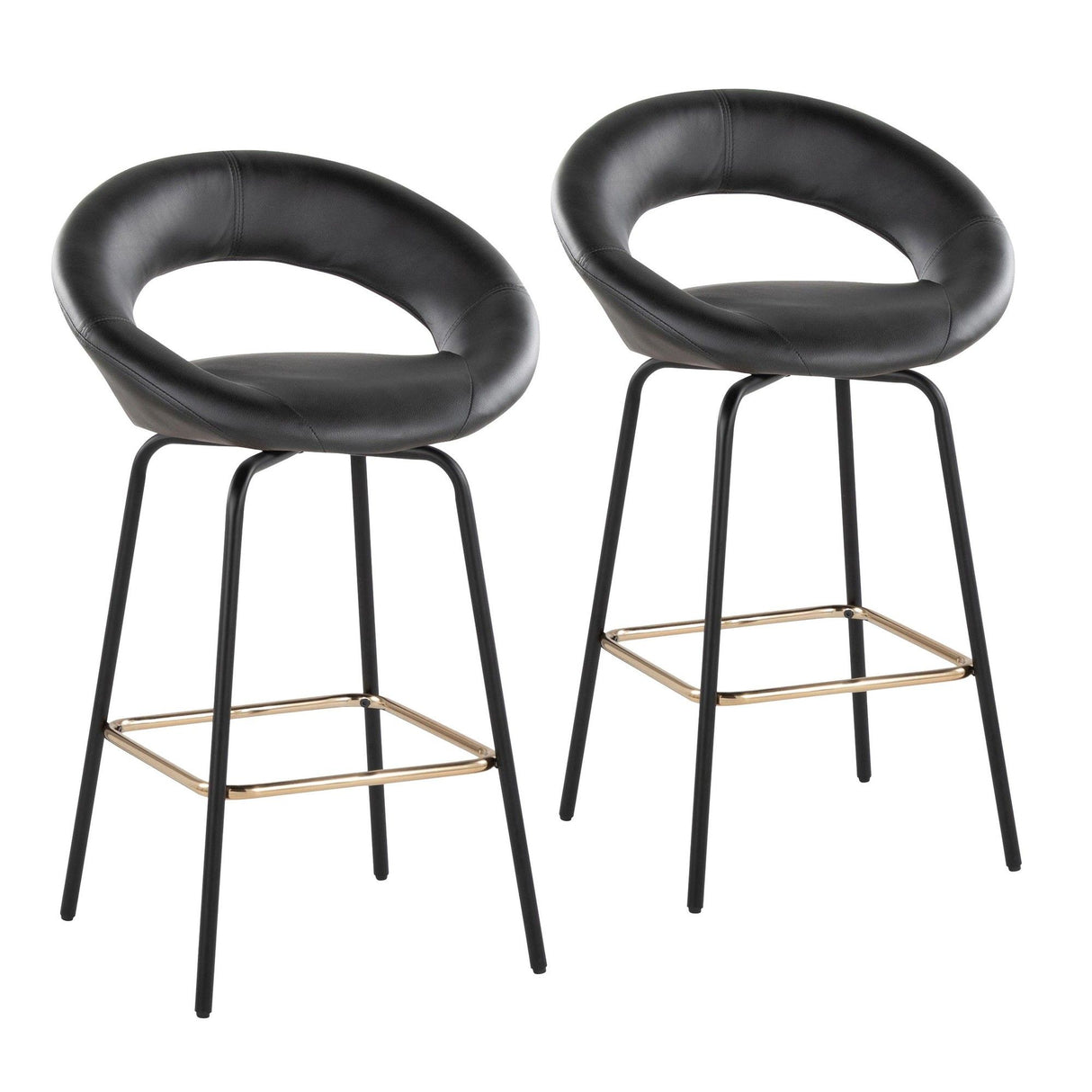 Posh - Fixed-Height Counter Stool (Set of 2) - Black Metal