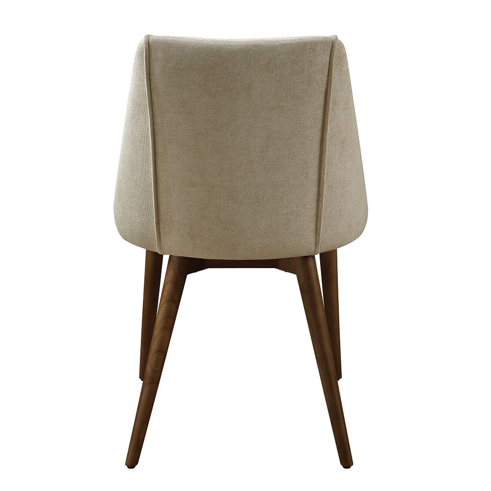 Willene - Side Chair Set of 2) - Beige Fabric & Walnut