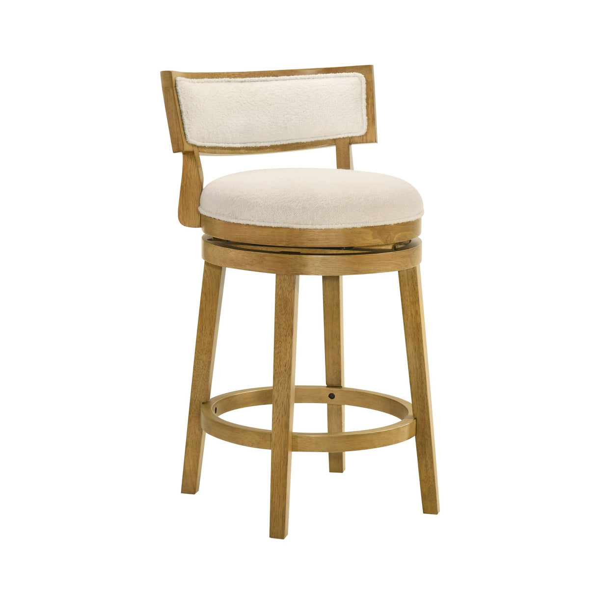 Noely - Modern Farmhouse Swivel Wood Counter Height Kitchen Bar Stool