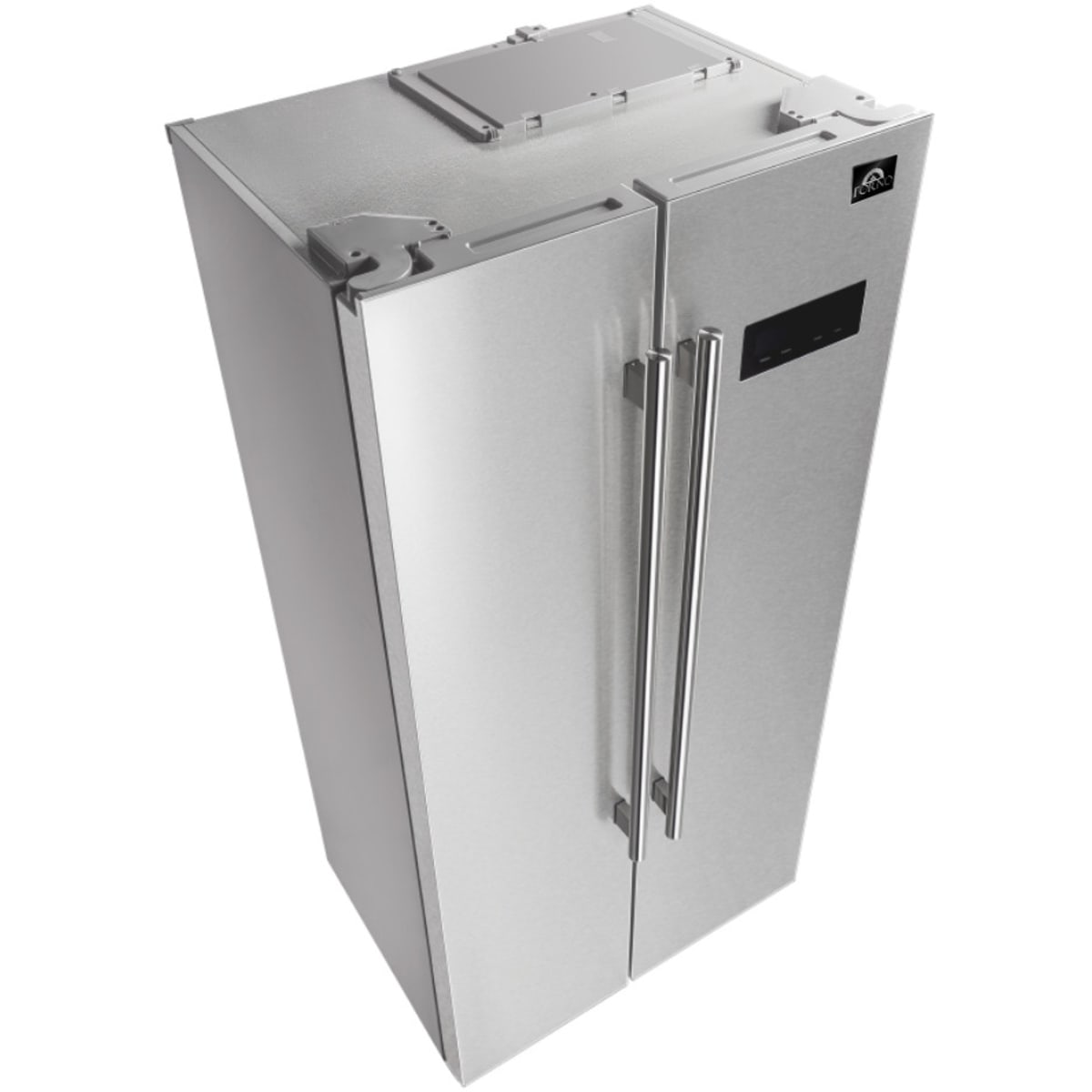 Forno Salerno FFRBI180533SB 33 Inch Freestanding Side by Side Refrigerator with 15.62 cu. ft. Total Capacity, Total Frost-Free Design, and Sabbath & Vacation Mode: Stainless Steel