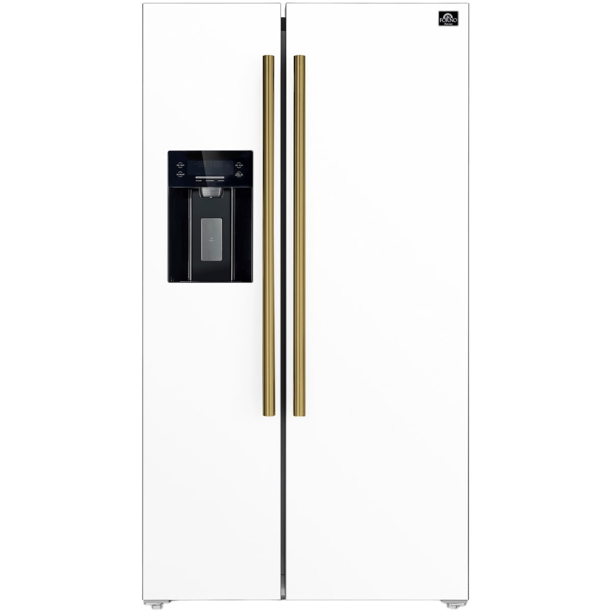 Forno Salerno FFRBI184436WHT 36 Inch Built-In Side by Side Refrigerator with 20 cu. ft. Total Capacity, External Ice/Water Dispenser, and Total Frost-Free Design: White