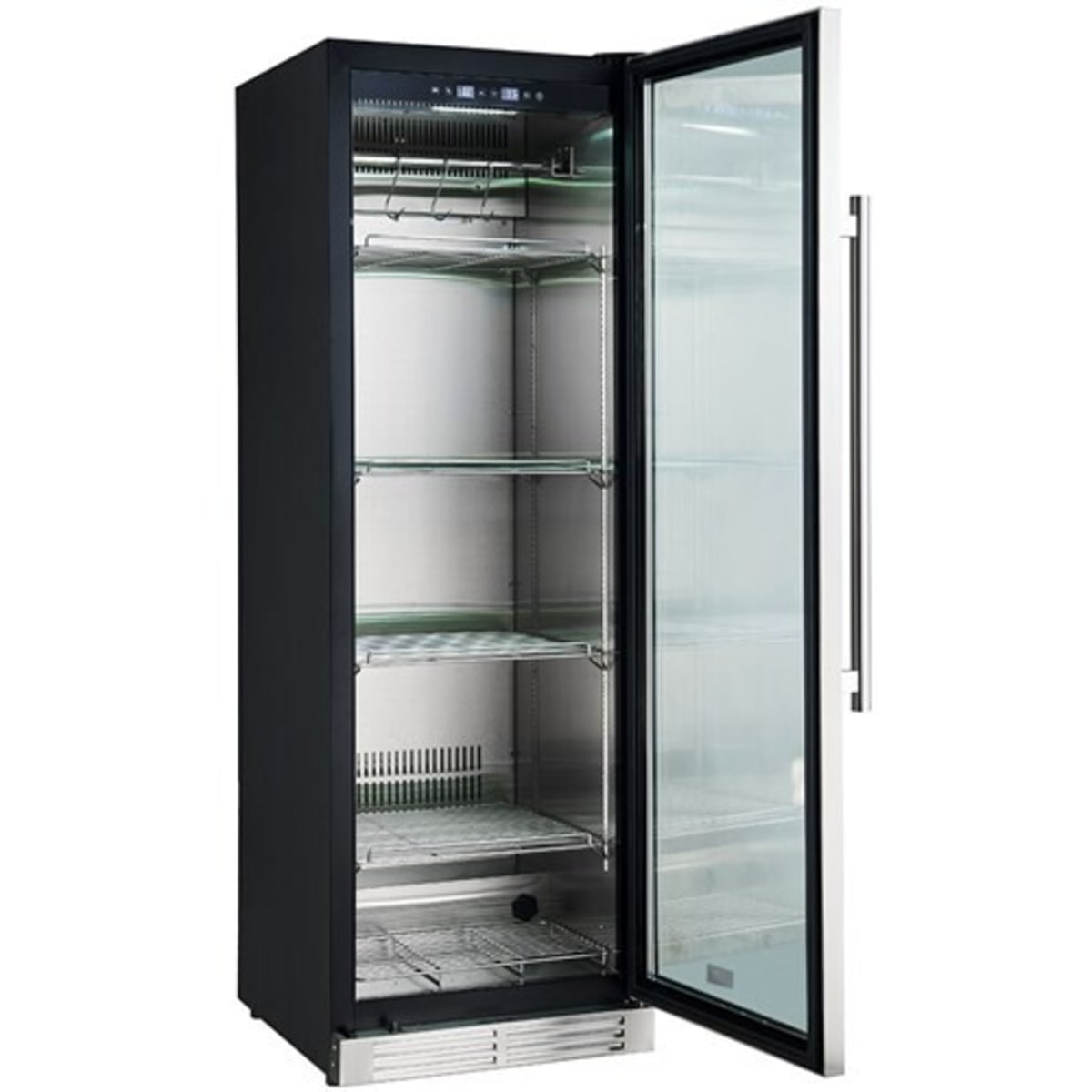 Forno Asciutto FFSDA683324 24 Inch Freestanding/Built-In Dry Aging Cabinet with 14.6 cu. ft. Capacity, Inverter Compressor, Intelligent UVC Sterilization System, Automatic Defrosting, Door Lock & Door Alarm, LED Light Strip and Touch Control Panel