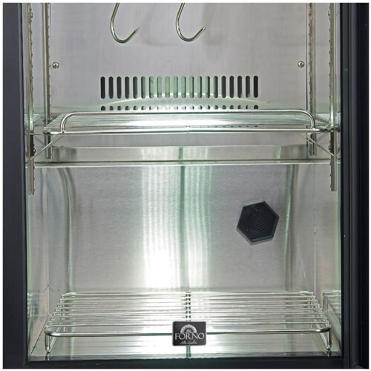 Forno Asciutto FFSDA686417 17 Inch Built-In Under Counter Dry Aging Cabinet with 1.84 cu. ft. Capacity, Intelligent UVC Sterilization System, UV Door Film Protection, Door Lock & Alarm, LED Light Strip and Touch Control Panel