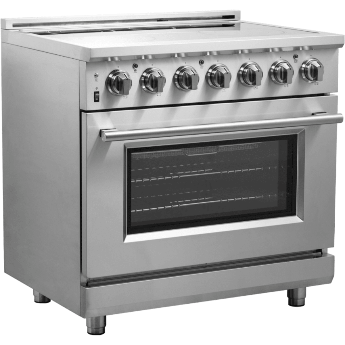 Forno Massimo FFSEL602036 Freestanding Electric Range with 5 Elements, Steam Clean, Ceramic Glass, and 2 Telescopic Oven Racks: 36" Width, 5.36 cu. ft. Oven Capacity