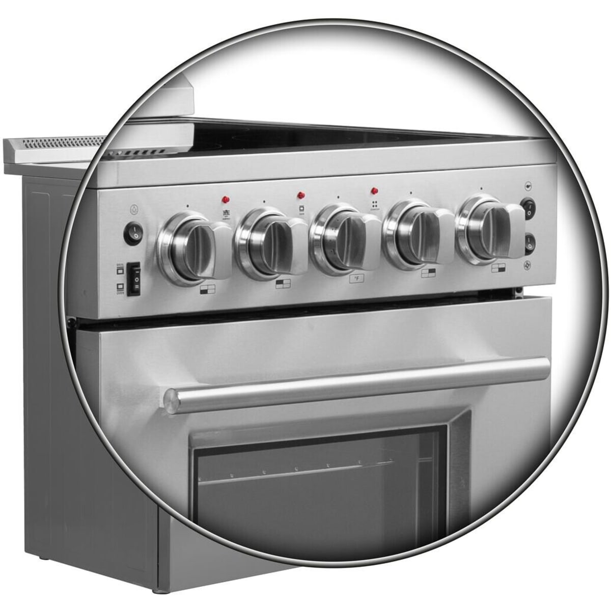 Forno Loiano FFSEL606924 24 Inch Freestanding Electric Range with 4 Elements, 2.3 cu. ft. Oven Capacity, Storage Drawer, Steam Clean, Ceramic Glass, and Insulated Oven Door