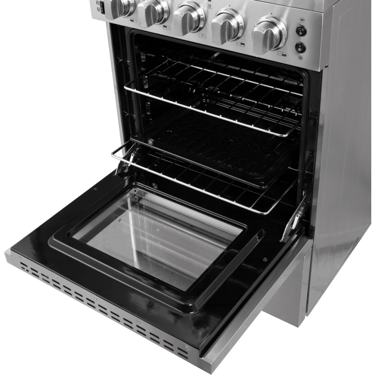 Forno Loiano FFSEL606924 24 Inch Freestanding Electric Range with 4 Elements, 2.3 cu. ft. Oven Capacity, Storage Drawer, Steam Clean, Ceramic Glass, and Insulated Oven Door
