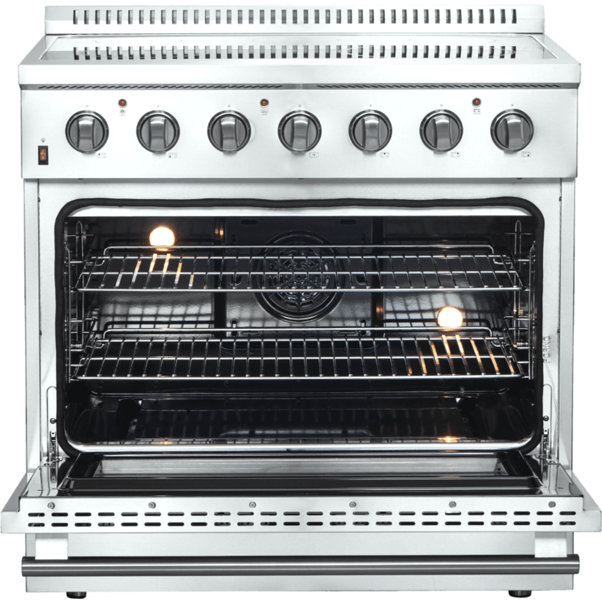 Forno Galiano FFSEL608336 Freestanding Electric Range with Steam Clean, Ceramic Glass, Convection Oven, and Insulated Oven Door: 36" Width, 5 Elements, 5.36 cu. ft. Oven Capacity