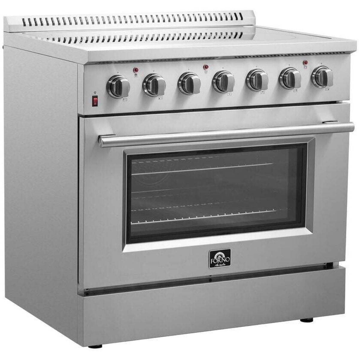 Forno Galiano FFSEL608336 Freestanding Electric Range with Steam Clean, Ceramic Glass, Convection Oven, and Insulated Oven Door: 36" Width, 5 Elements, 5.36 cu. ft. Oven Capacity