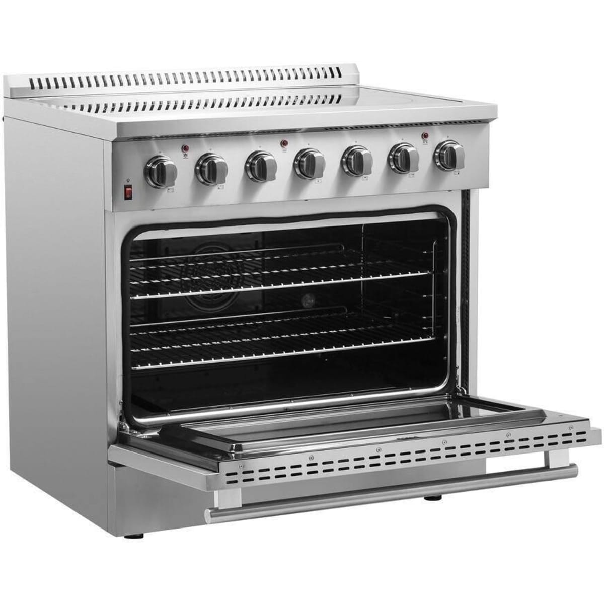 Forno Galiano FFSEL608336 Freestanding Electric Range with Steam Clean, Ceramic Glass, Convection Oven, and Insulated Oven Door: 36" Width, 5 Elements, 5.36 cu. ft. Oven Capacity