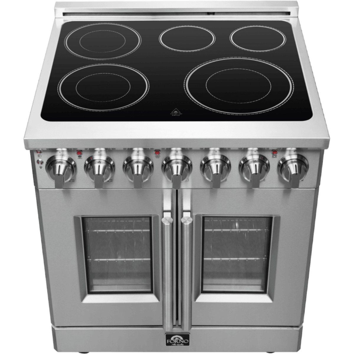 Forno Massimo FFSEL695530 Freestanding French Door Electric Range with 5 Elements, Steam Clean, Ceramic Glass, and Speckled Blue Enamel Oven Interior: 30" Width, 4.32 cu. ft. Oven Capacity