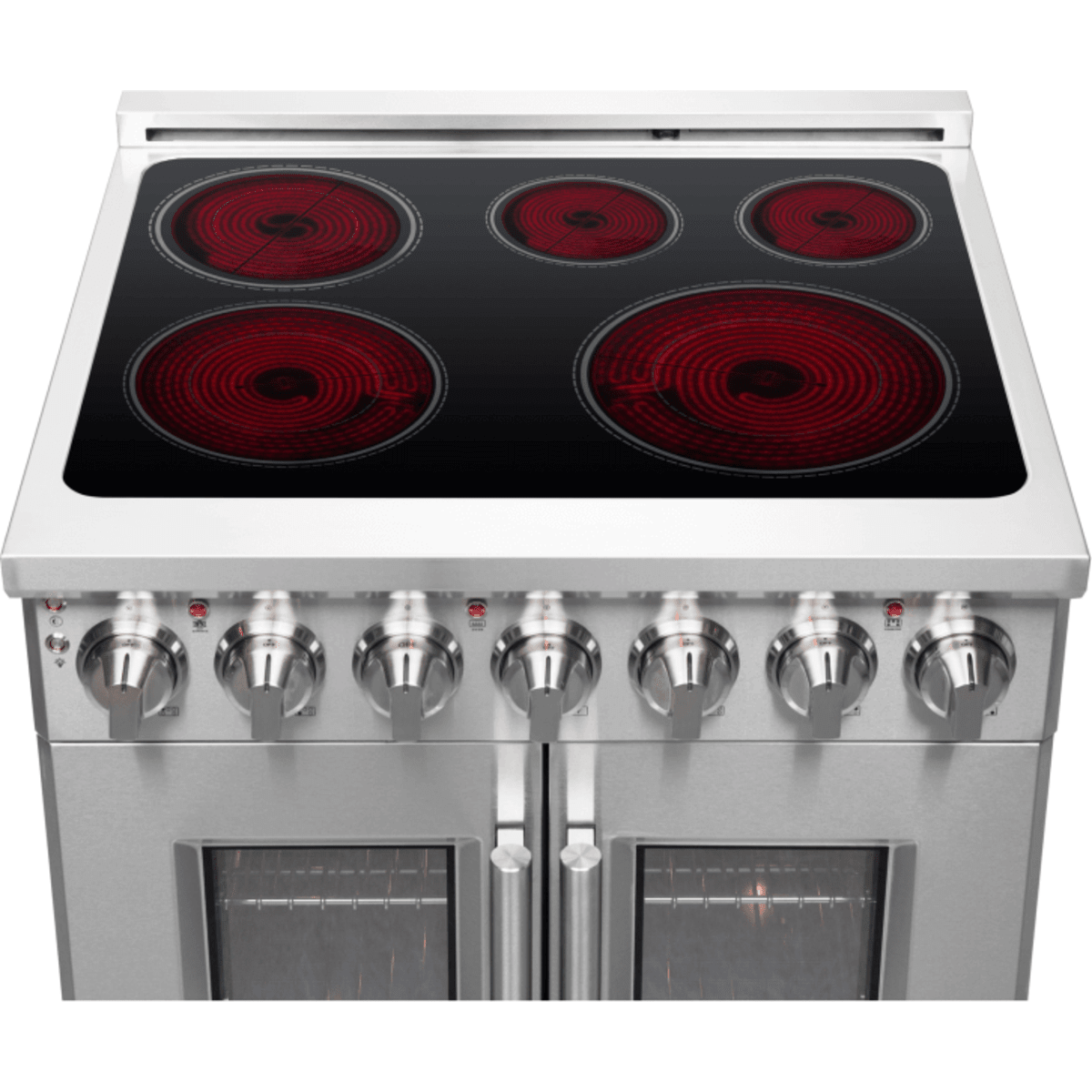 Forno Massimo FFSEL695530 Freestanding French Door Electric Range with 5 Elements, Steam Clean, Ceramic Glass, and Speckled Blue Enamel Oven Interior: 30" Width, 4.32 cu. ft. Oven Capacity