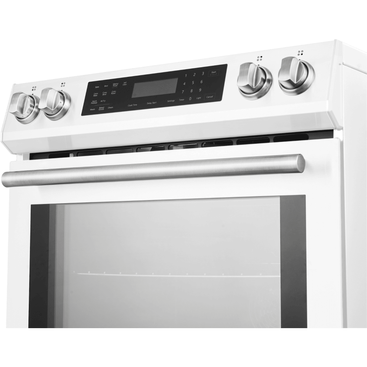 Forno Espresso FFSIN090530WHT DONATELLO 30 Inch Slide-In Induction Range with 4 Elements, 5 cu. ft. Oven Capacity, Self-Clean Oven, Air Fry, Capacitance Touch Control, Ceramic Glass Top, True Convection Oven, and Sabbath Mode: White