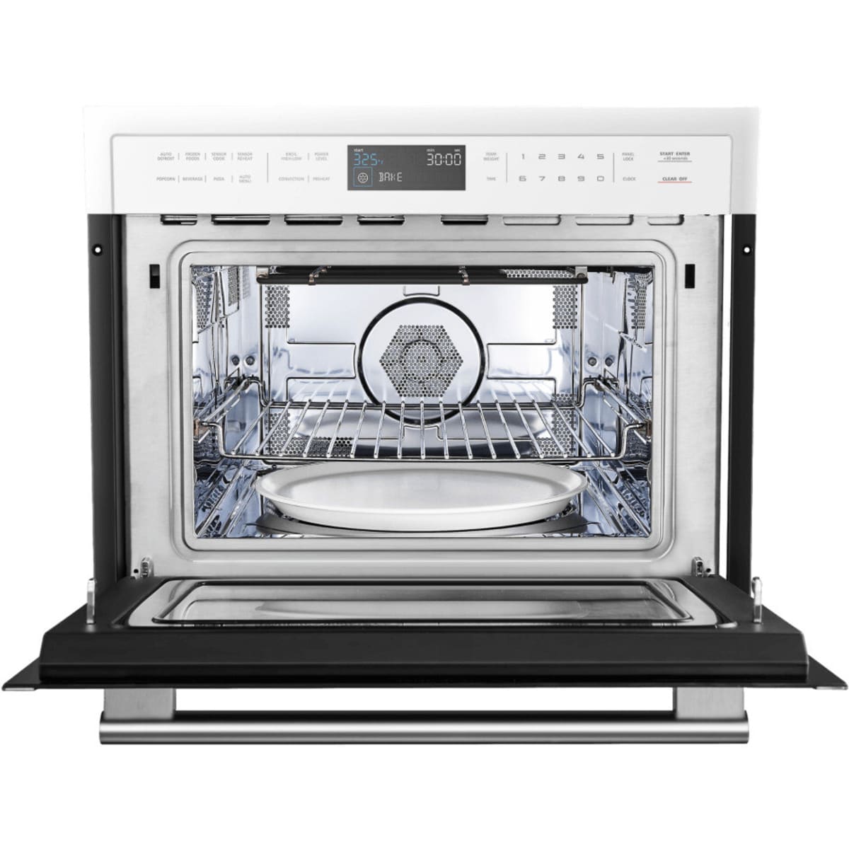 Forno Oliena FMWDR309324WHT 24 Inch Built-In Microwave Convection Oven with 1.6 cu. ft. Capacity, 11 Power Levels, 6 Pre-Set Cooking Modes, Sensor Cooking, Kitchen Timer, Stainless Steel Interior, Rapid Preheating and Child Lock Safety: White