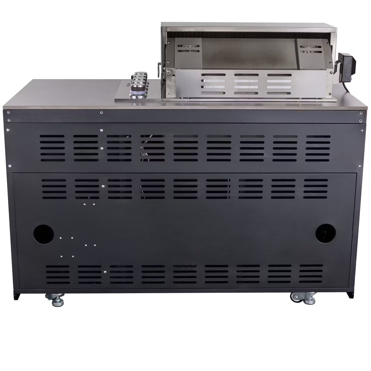 Forno FODKT2544BLK Rimini 30 Inch Outdoor Kitchen with 62,600 BTU BBQ Grill, 3 Burners with Sear & Rotisserie, 2.4 cu.ft. Beverage Center, Stainless Steel Sink and Gray Sintered Stone Countertop