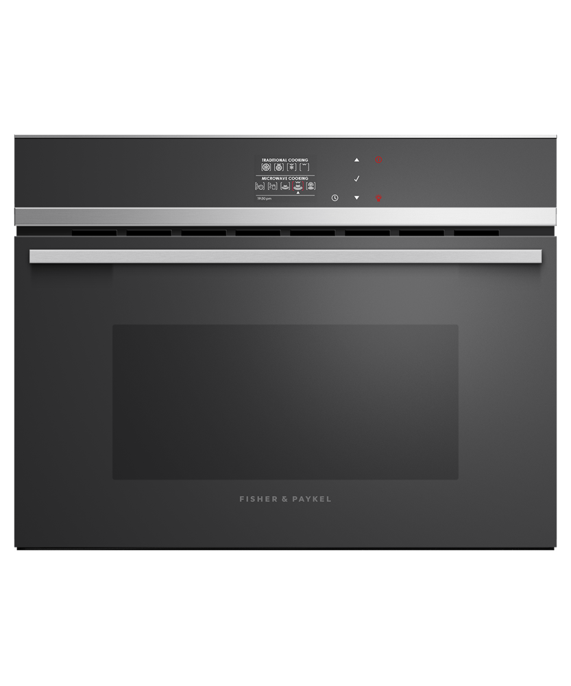 Fisher & Paykel OM24NDB1 24-inch Contemporary Compact Convection-Speed Oven - Front View
