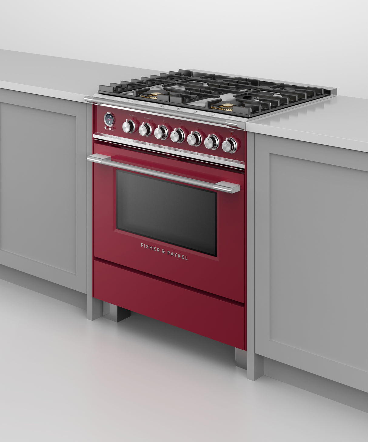 Fisher & Paykel OR30SCG6R1 30-inch Classic Dual Fuel Range, Red - Image 5