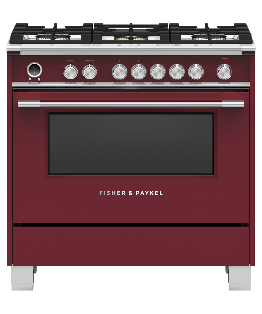 Fisher & Paykel OR36SCG6R1 36-inch Classic Dual Fuel Range, Red - Image 1