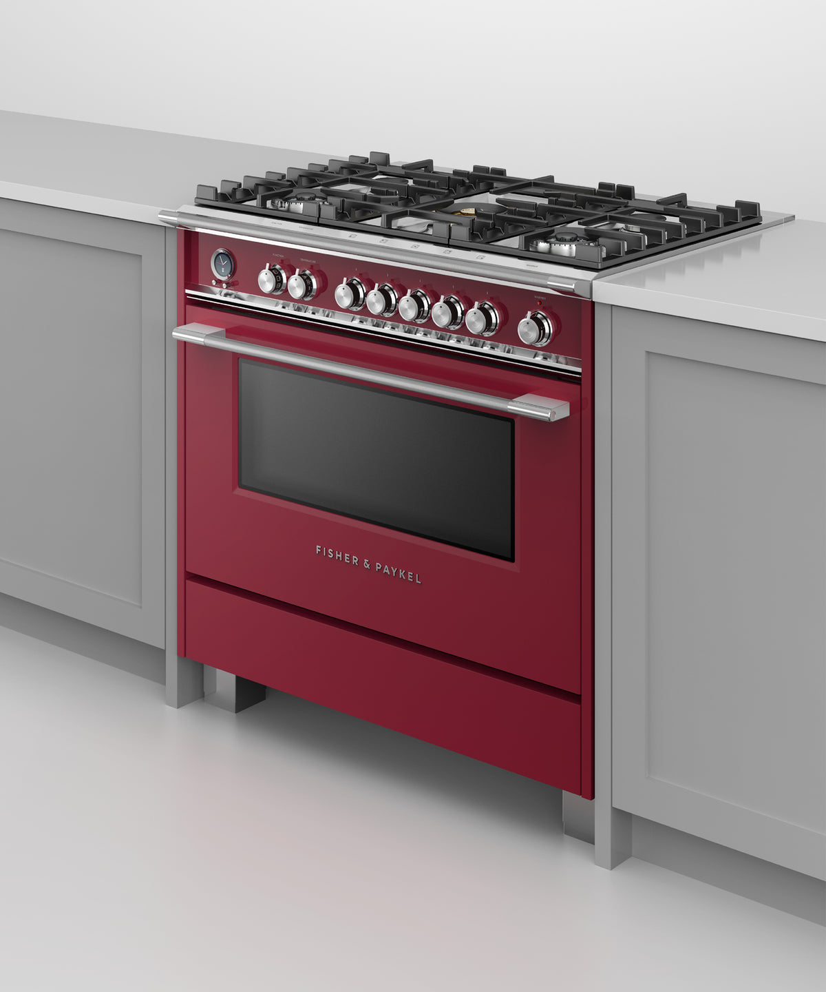 Fisher & Paykel OR36SCG6R1 36-inch Classic Dual Fuel Range, Red - Image 5