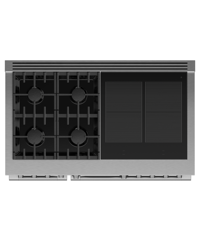 Fisher & Paykel RHV3-484-N 48" Series 11 Professional Dual Fuel 4 Burner + 4 Zone Induction Self-Cleaning Range, Natural Gas - Product Detail View