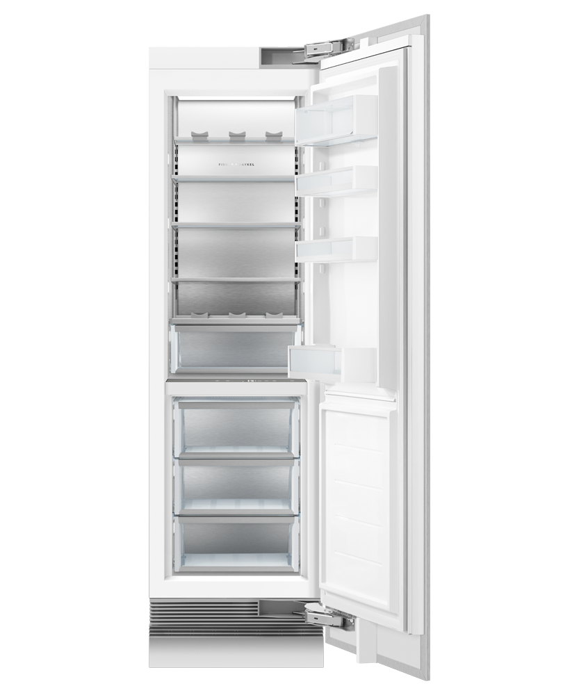 Fisher & Paykel RS2484SRHK1 column refrigerator with panel, angled view