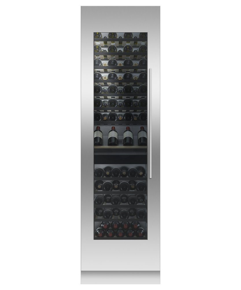 Fisher & Paykel RS2484VL2K1 wine cabinet with panel, front view