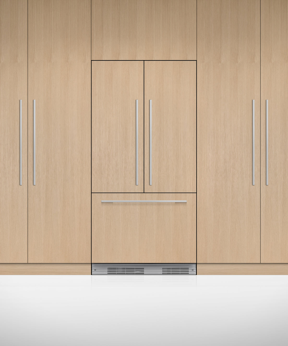 Fisher & Paykel 36 inch Series 7 Integrated French Door Refrigerator Freezer installed in kitchen cabinetry