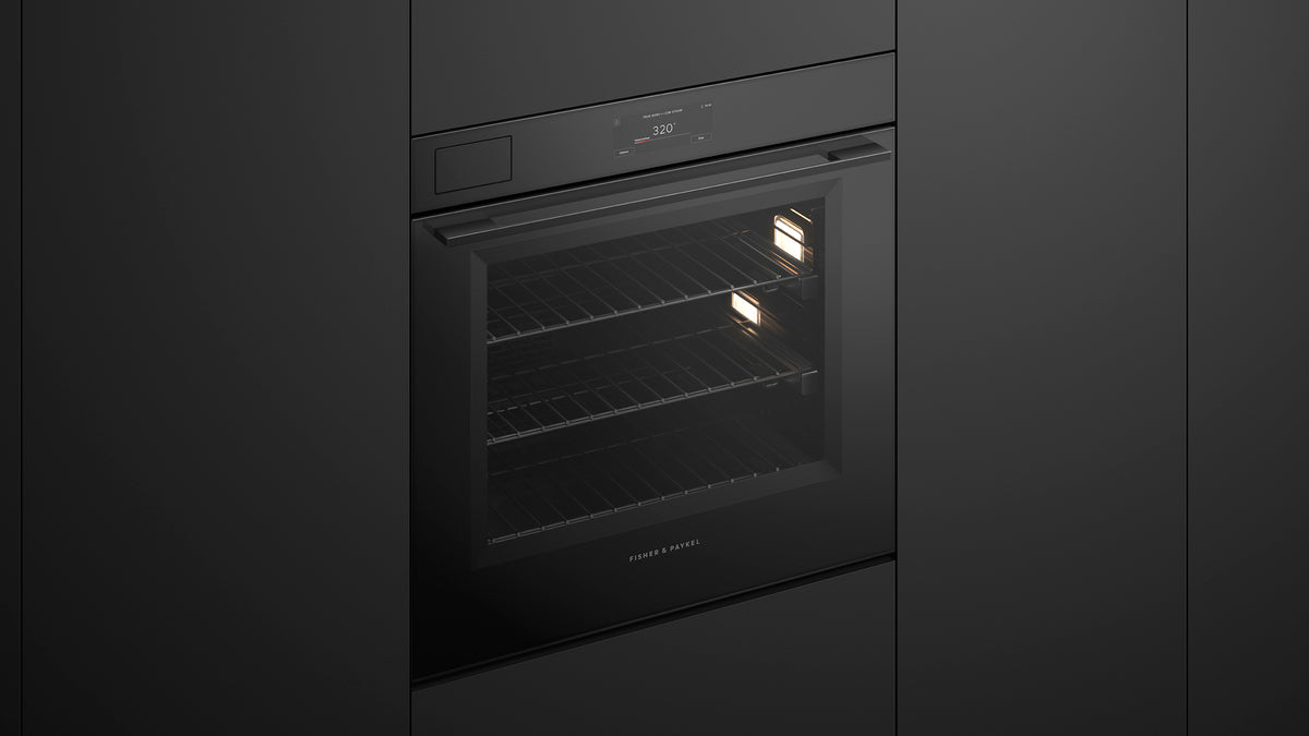 Fisher & Paykel OB30SMPSUB3 30" Series 11 Minimal Self-Cleaning Steam Assist Oven - In-Situ Kitchen View with Lights On