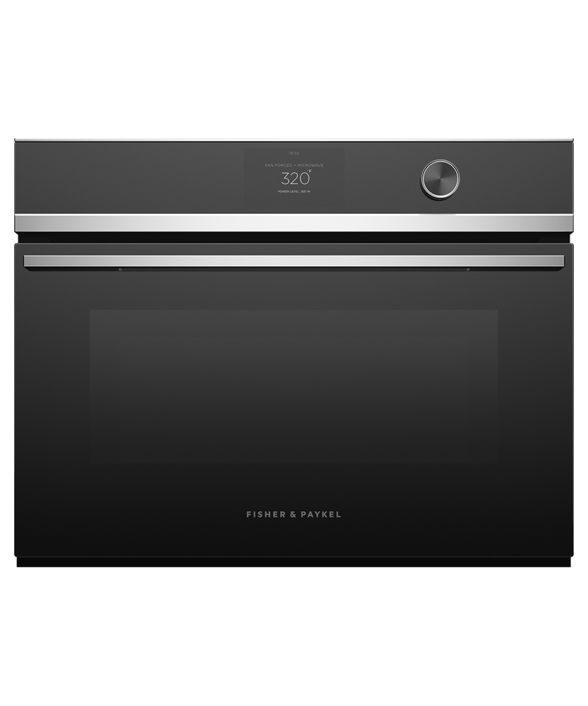 Fisher & Paykel OM24NDTDX1 24-inch Contemporary Compact Convection-Speed Oven - Front View