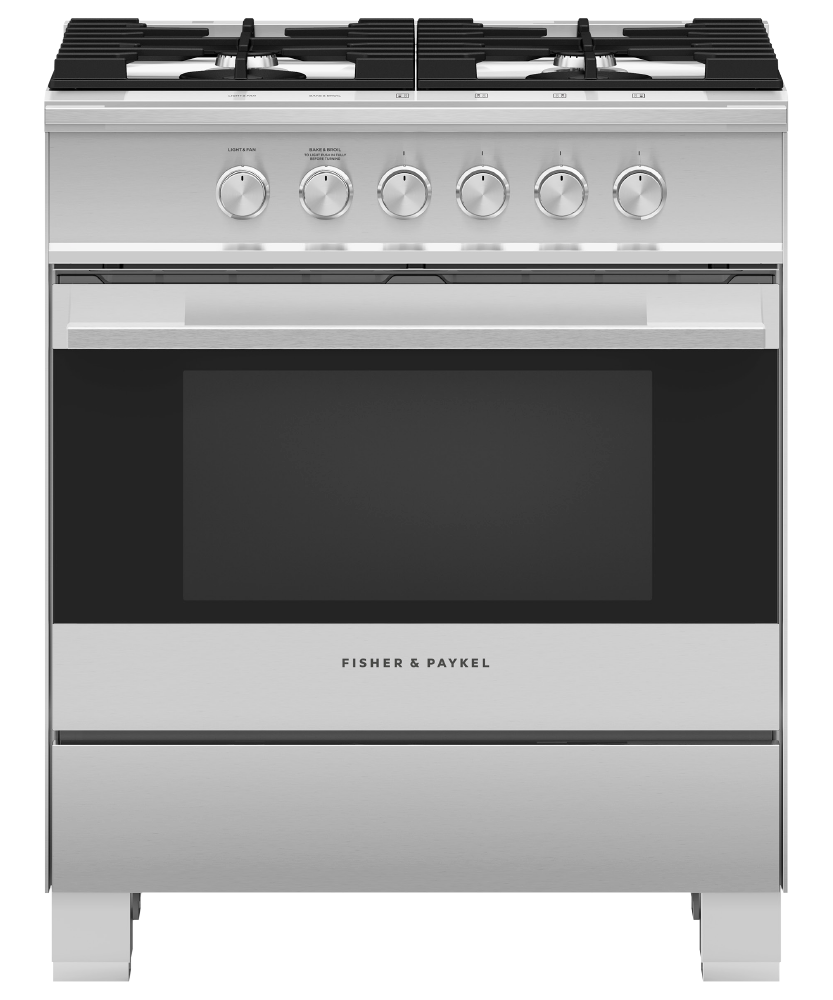 Fisher & Paykel OR30SDG4X1 30 inch Contemporary Gas Range - front studio view