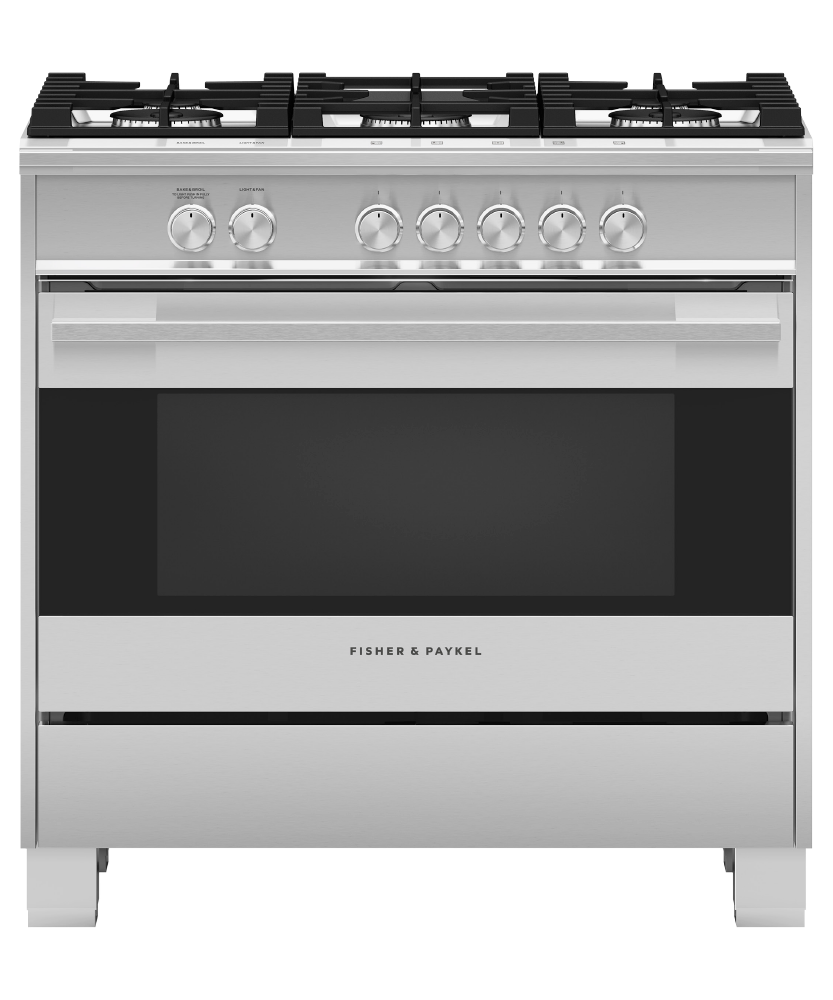 Fisher & Paykel OR36SDG4X1 36 inch Contemporary Gas Range - front studio view