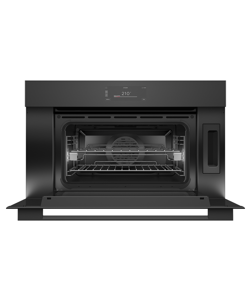Fisher & Paykel OS30NMUB3 Combi-Steam Oven Black Glass - Front View Alternate