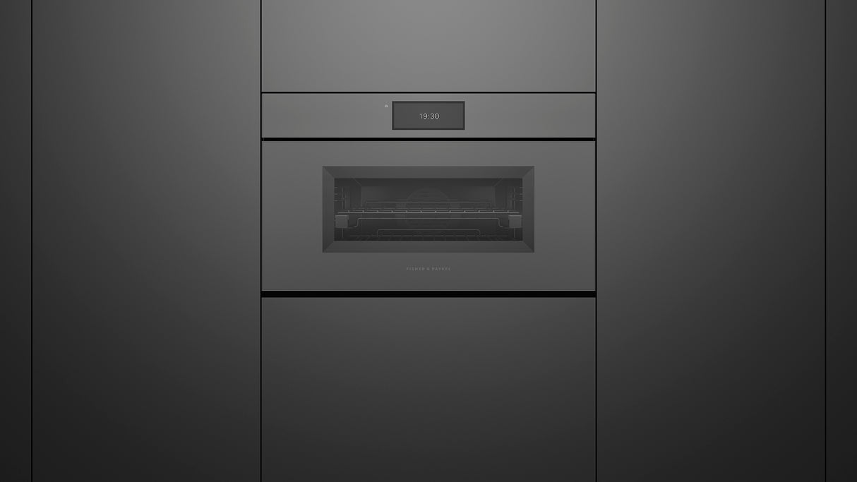 Fisher & Paykel OS30NMUNG3 Minimal Handleless Compact Combi-Steam Oven installed in modern kitchen