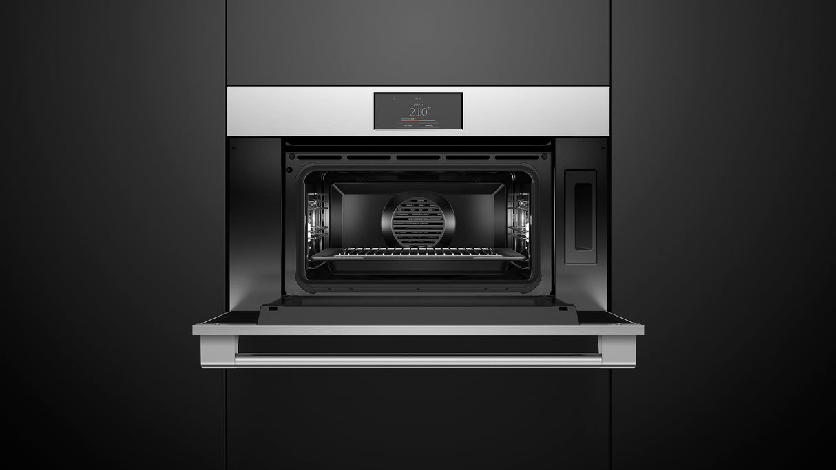 Fisher & Paykel OS30NPTX1 Professional Compact Combi-Steam Oven installed, angled kitchen view