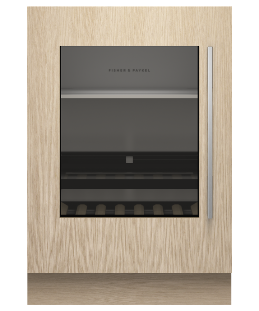 Fisher & Paykel RS2435SBLT1 24" Series 9 Integrated Beverage Center, 4.6 cu. ft., Panel Ready Glass Door, Left Hinge (Reversible Door) - Front View