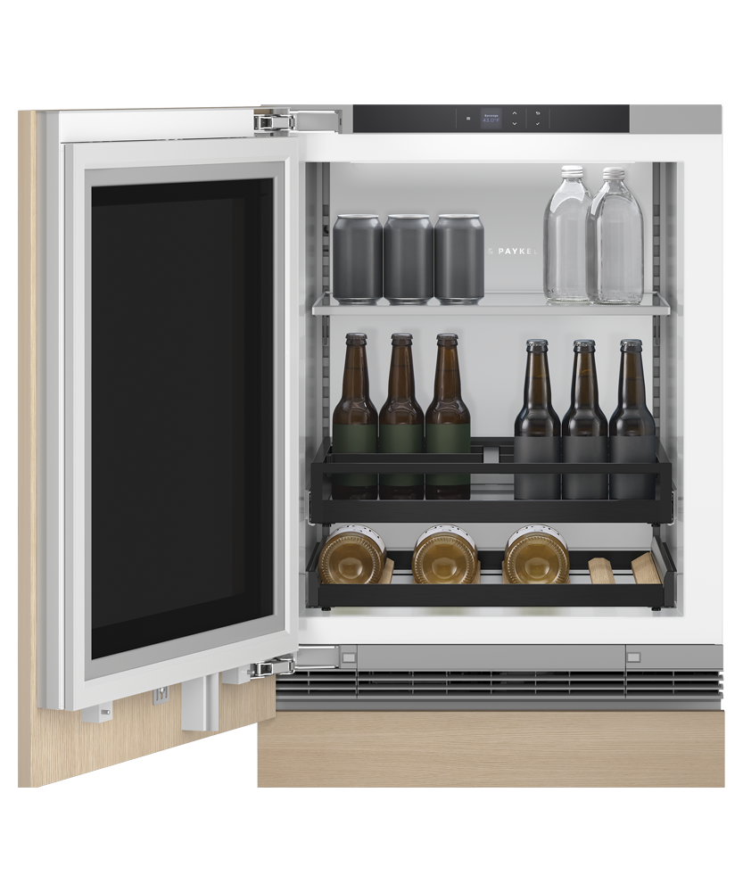 Fisher & Paykel RS2435SBLT1 24" Series 9 Integrated Beverage Center, 4.6 cu. ft., Panel Ready Glass Door, Left Hinge (Reversible Door) - Detail View