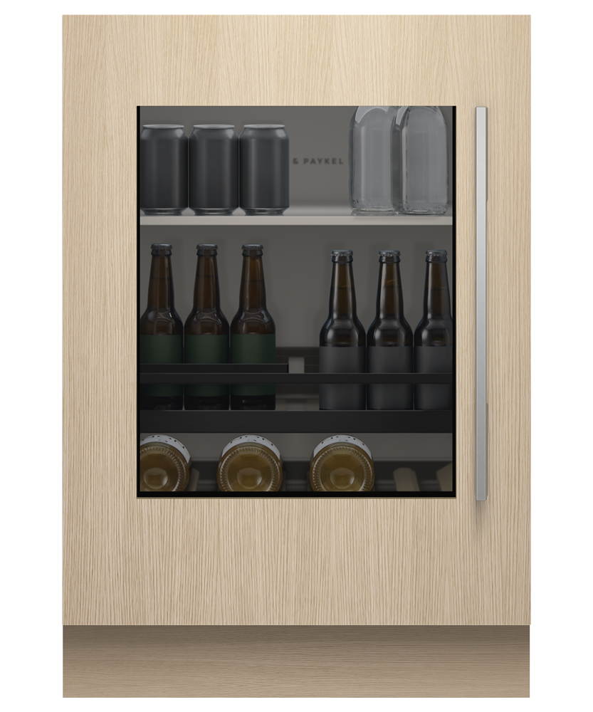 Fisher & Paykel RS2435SBLT1 24" Series 9 Integrated Beverage Center, 4.6 cu. ft., Panel Ready Glass Door, Left Hinge (Reversible Door) - Detail View
