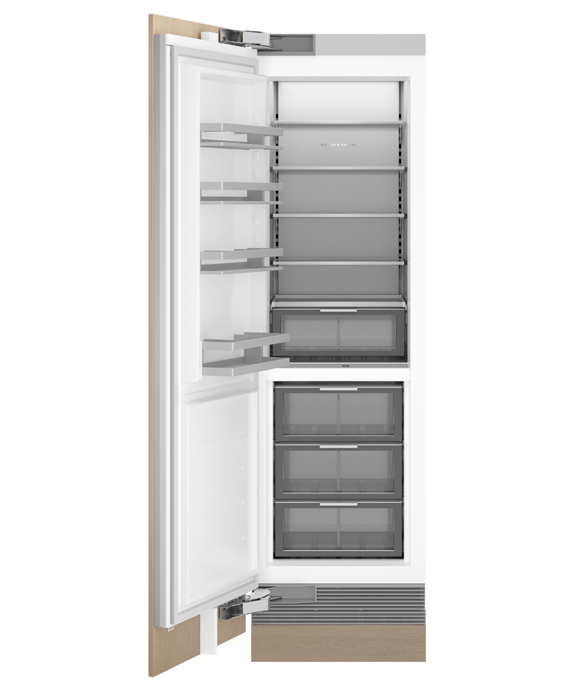 Fisher & Paykel RS2484SLHE1 column refrigerator angled studio view, panel ready