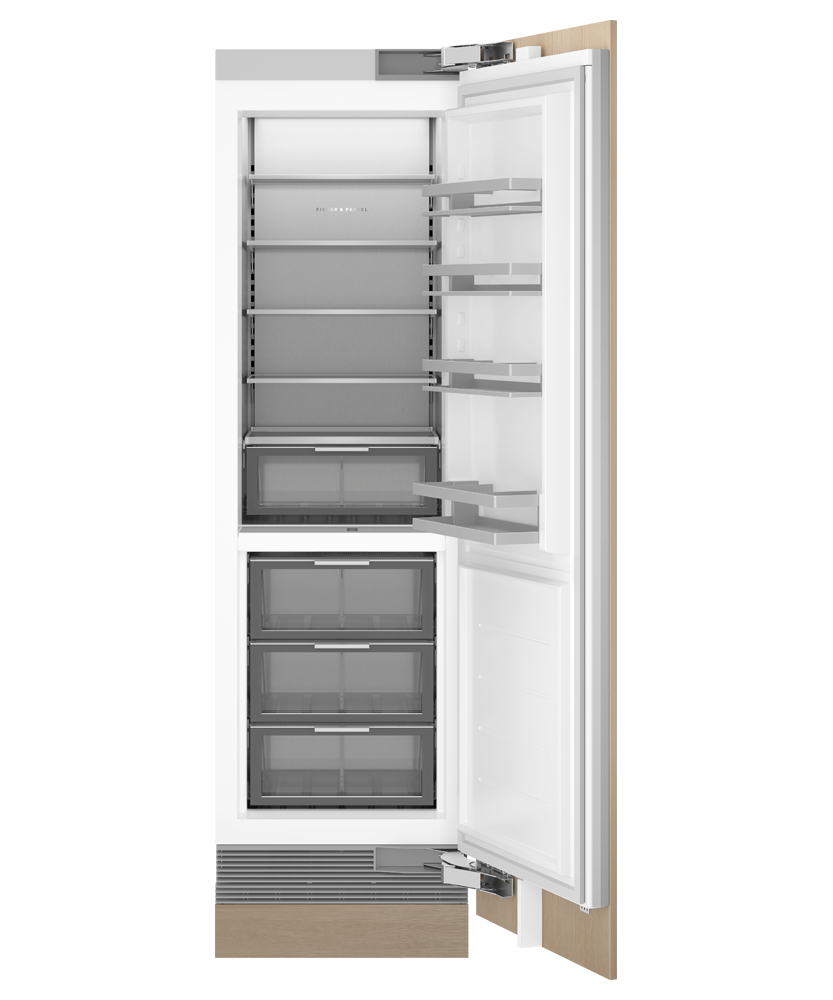 Fisher & Paykel RS2484SRHE1 column refrigerator angled studio view, panel ready
