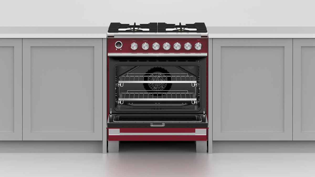 Fisher & Paykel OR30SCG6R1 30-inch Classic Dual Fuel Range, Red - Image 7