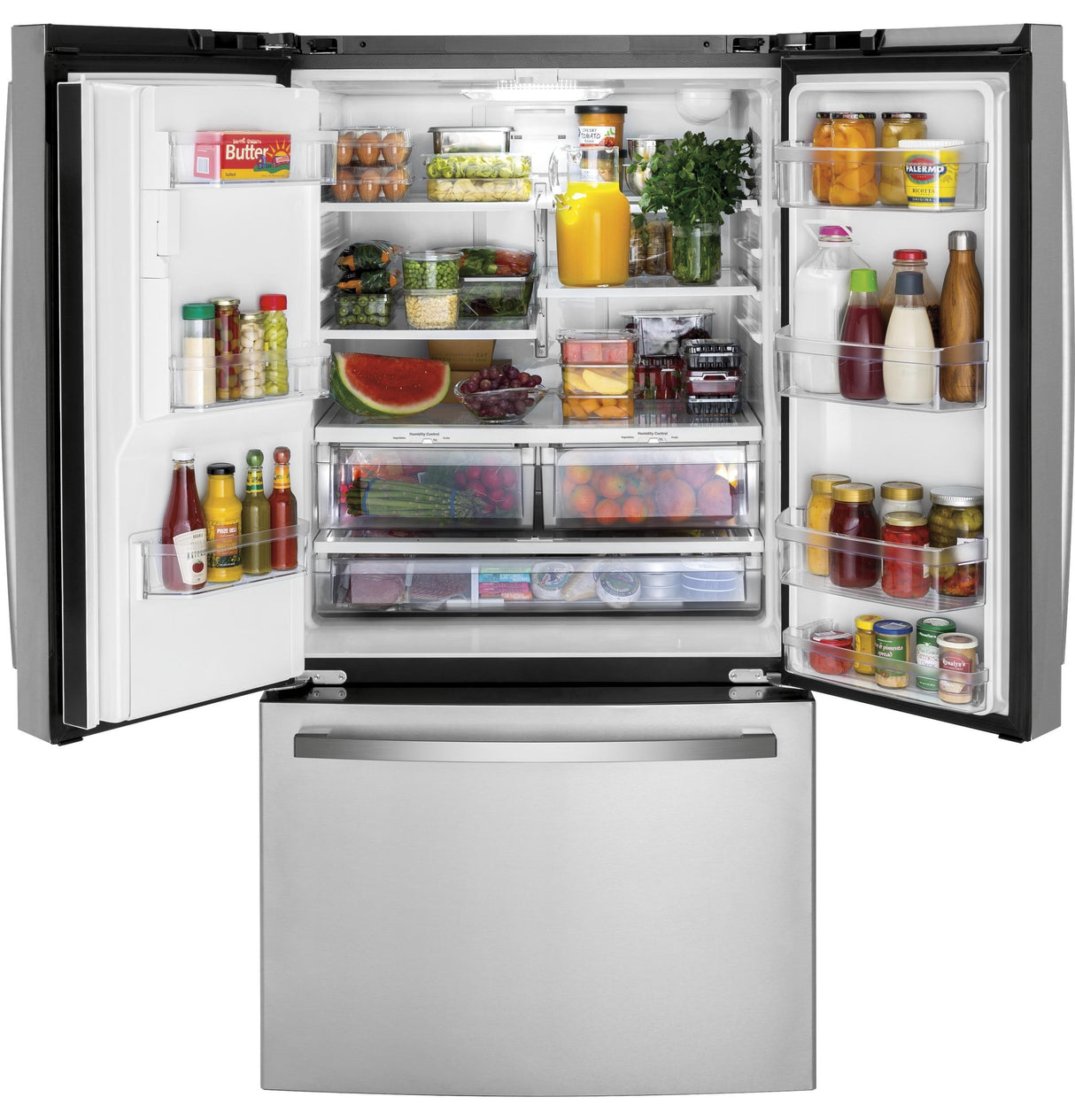 GE GFE26JYMFS - 36 in. 25.6 cu. ft. French Door Refrigerator with Ice & Water Dispenser - Fingerprint Resistant Stainless