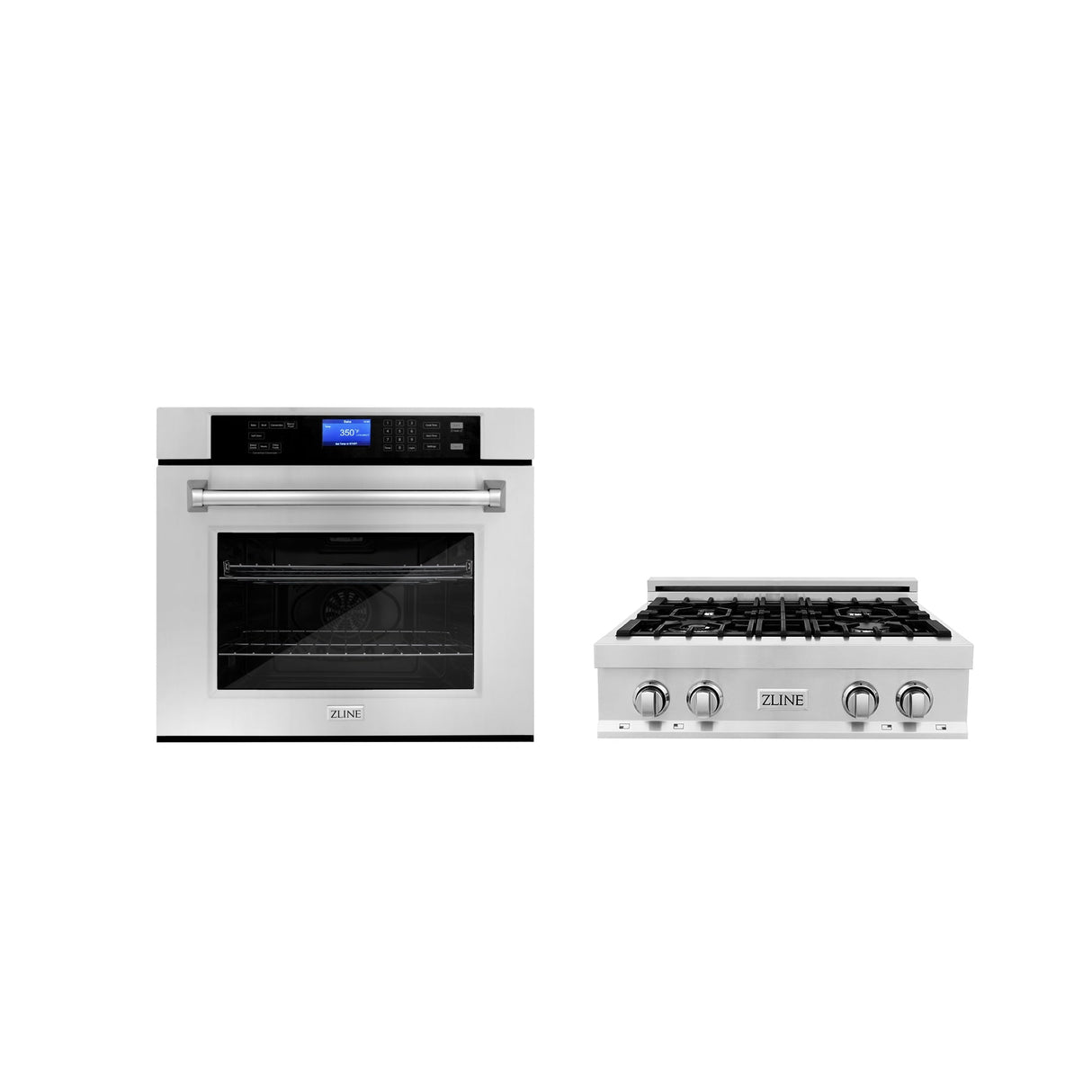 ZLINE Kitchen Package with 30 in. Stainless Steel Rangetop and 30 in. Single Wall Oven (2KP-RTAWS30) - (2KPRTAWS30)