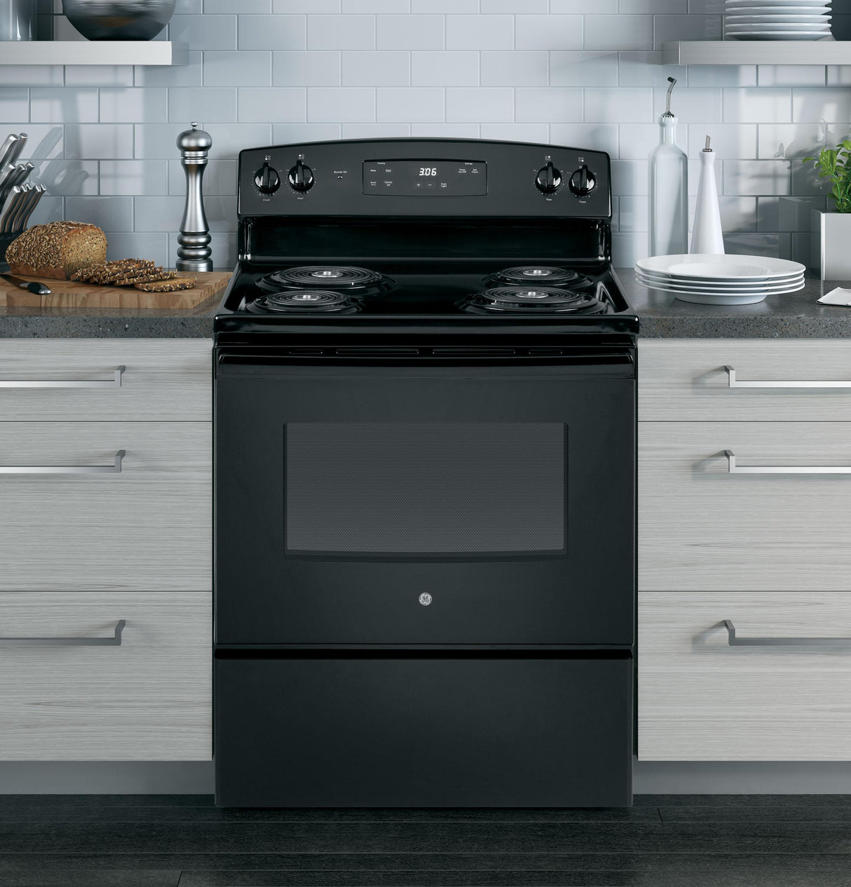 GE JBS360DMBB - 30 in. 5 cu. ft. Electric Range with Coil Burners - Black
