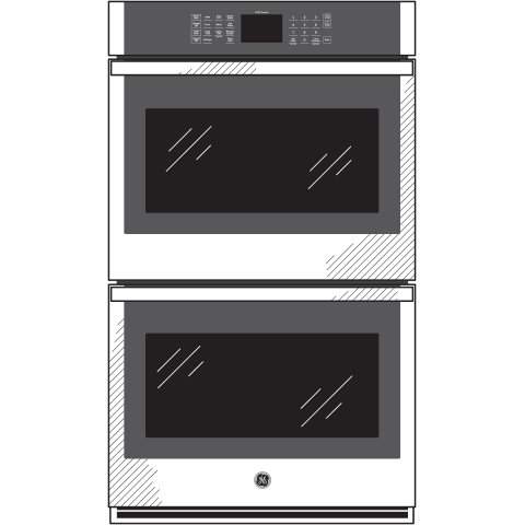 GEJTD3000DNWW - 30" Smart Built-In Self-Clean Double Wall Oven with Never-Scrub Racks - White