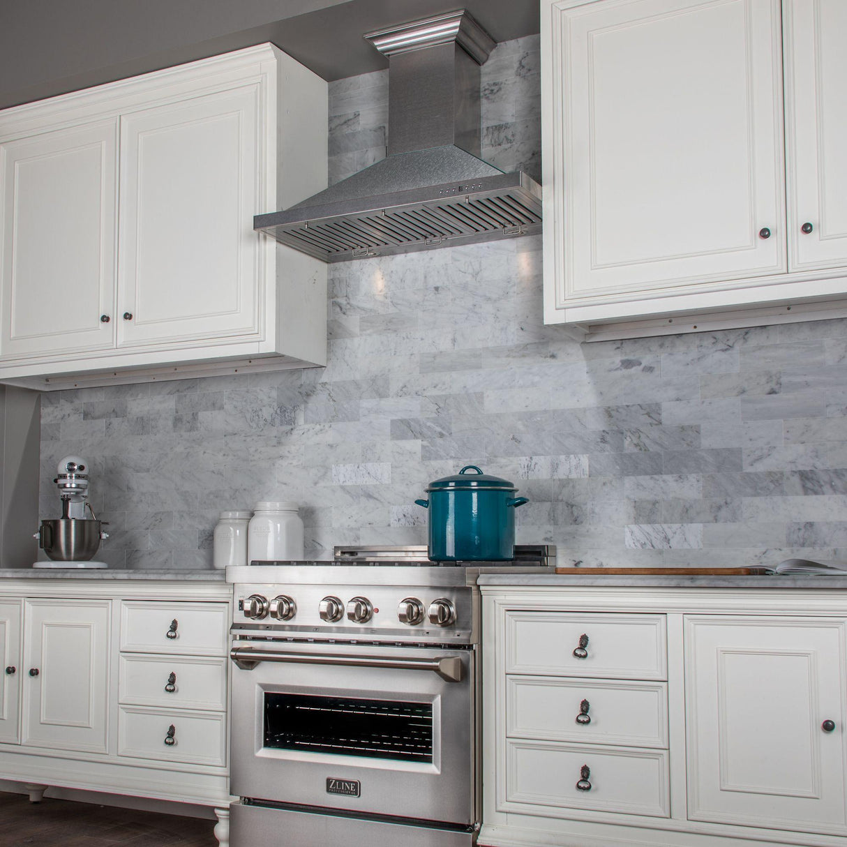 ZLINE Convertible Designer Series DuraSnow Stainless Steel Wall Mount Range Hood (8KBS) - (8KBS30)