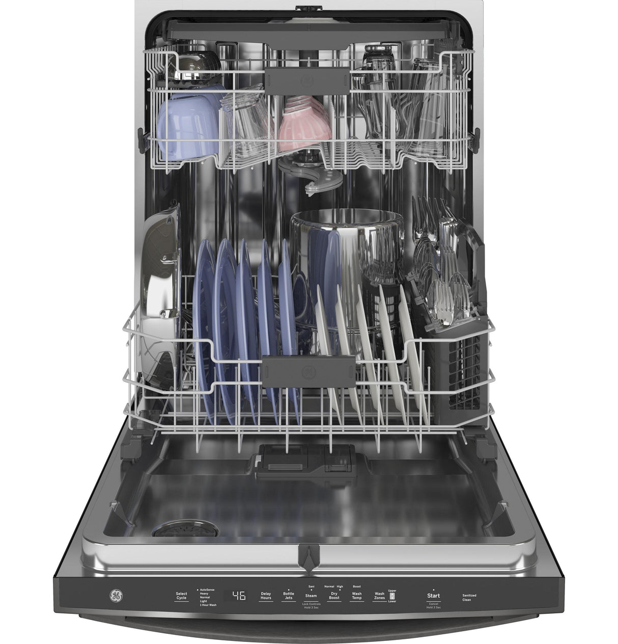 GE(R) ENERGY STAR(R) Top Control with Stainless Steel Interior Dishwasher with Sanitize Cycle & Dry Boost with Fan Assist - (GDT665SFNDS)