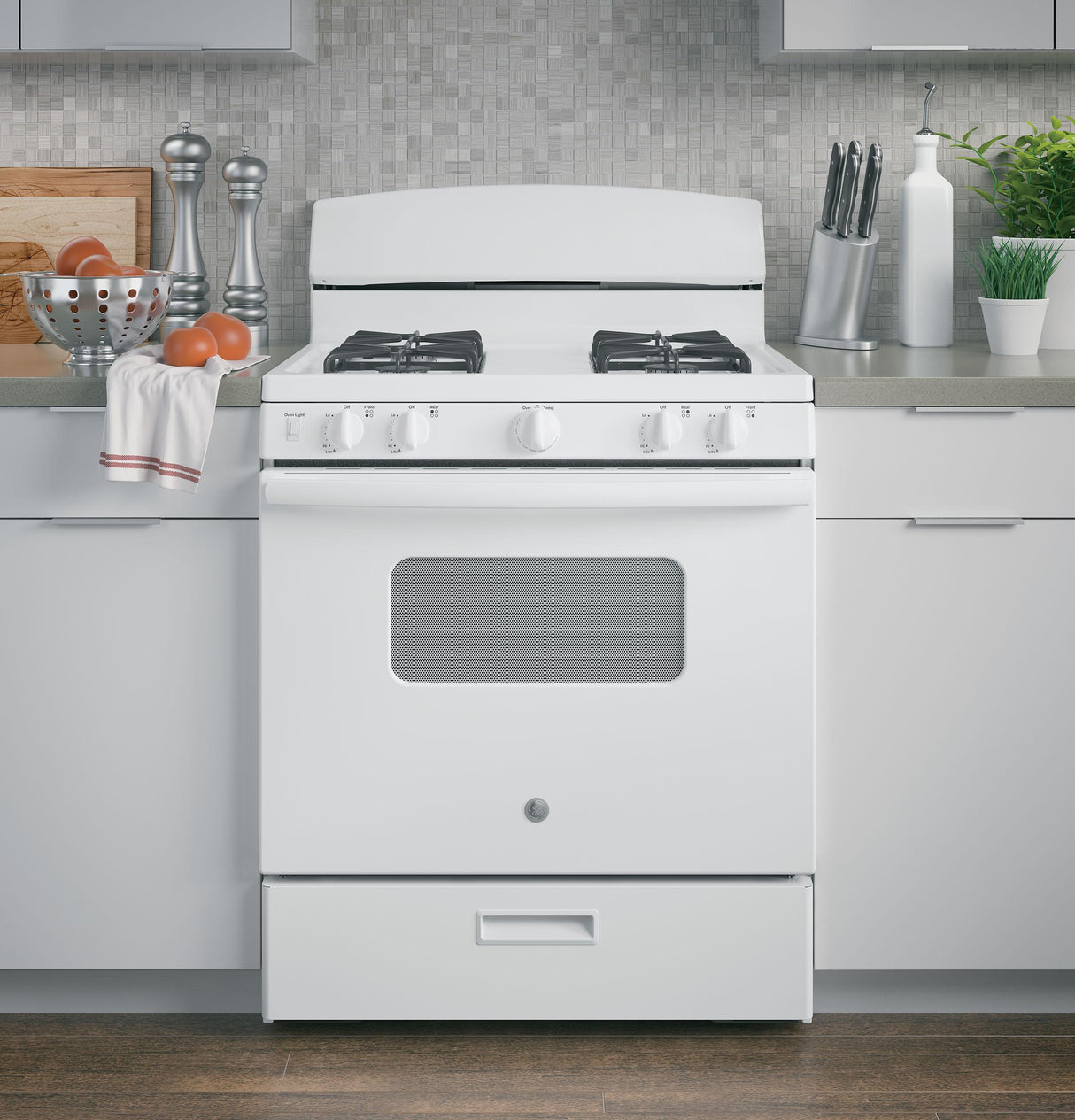 GE JGBS10DEMWW - 30 in. 4.8 cu. ft. Gas Range with 4 Sealed Burners - White